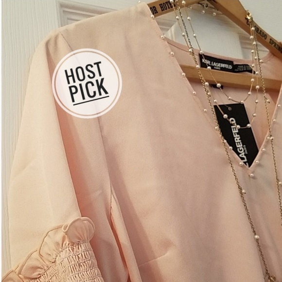 KARL LARGERFELD PARIS | Peachy Pearly Peasant Top - Picture 2 of 9